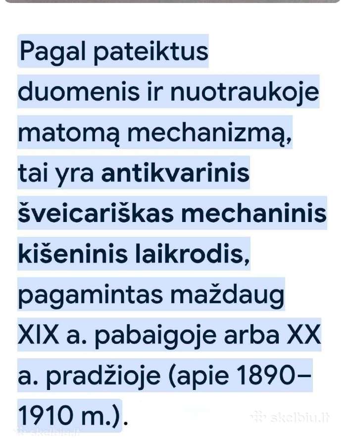 Moteriškas auksinis laikrodis kulonas - nuotraukos Nr. 11