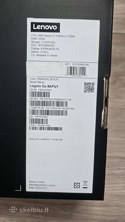 Lenovo Legion Go Z1 extreme 512 GB - nuotraukos Nr. 13