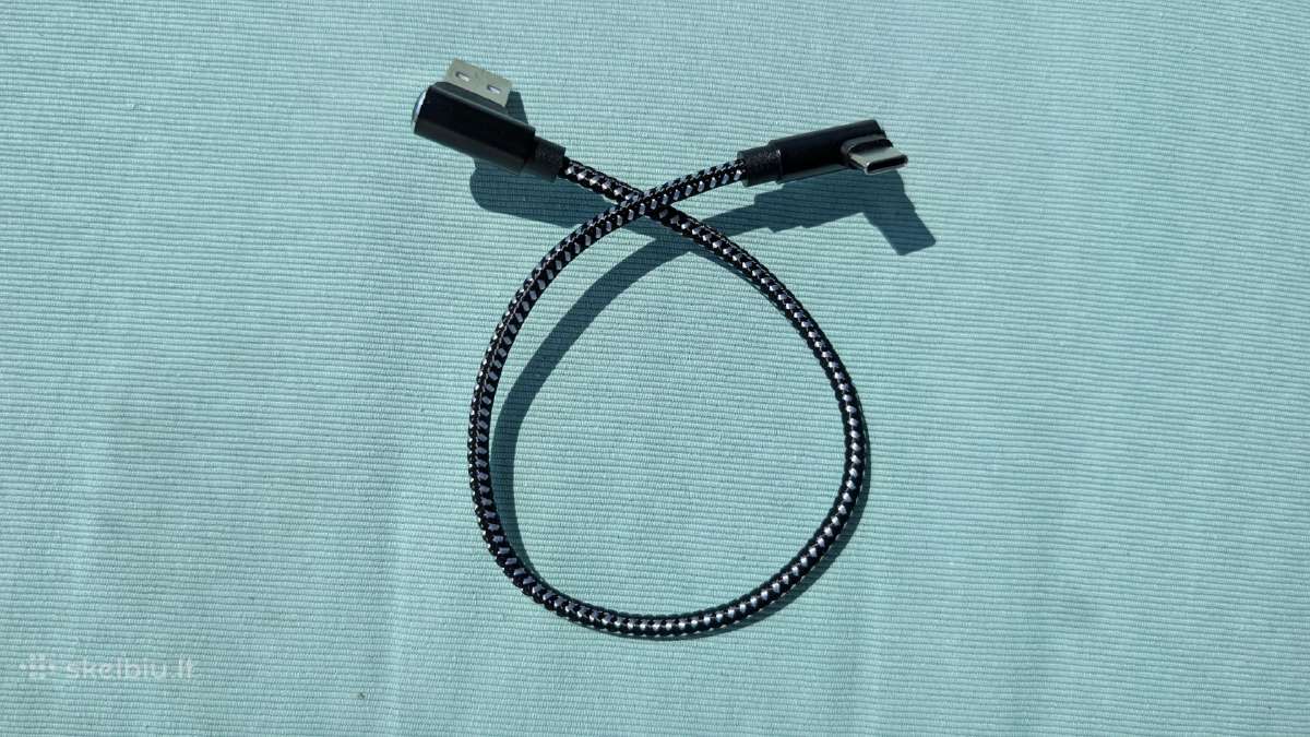 Usb-a Usb-c kabelis su 90 laipsniu jungtimis - nuotraukos Nr. 2