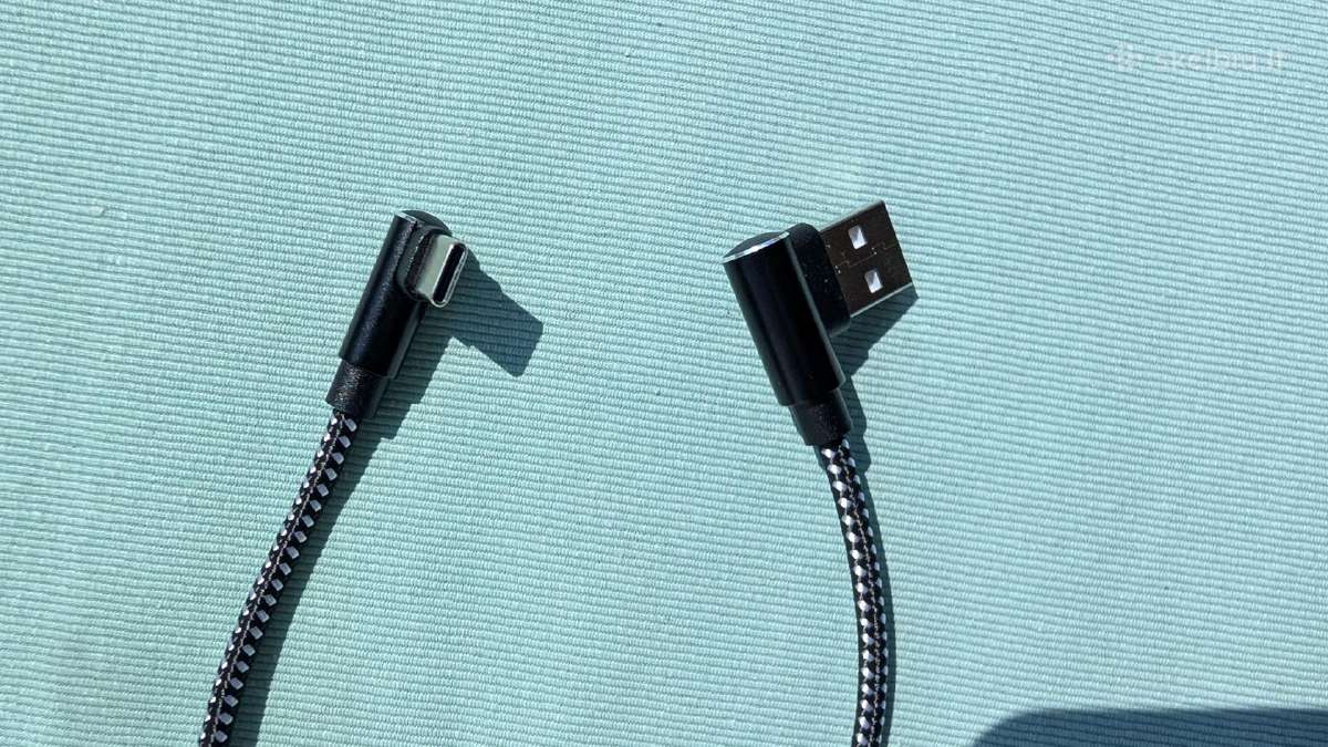 Usb-a Usb-c kabelis su 90 laipsniu jungtimis - nuotraukos Nr. 3