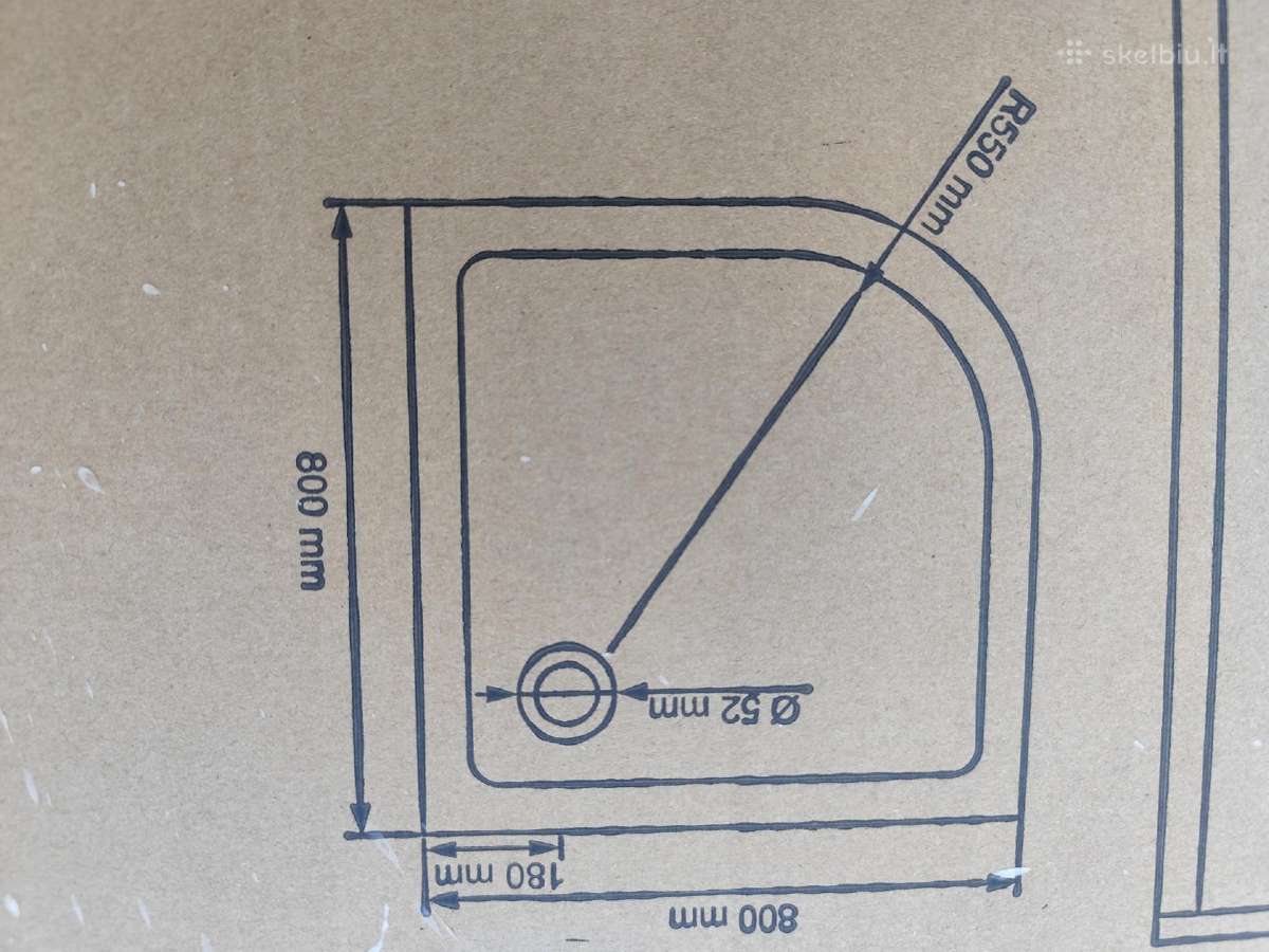 Dušo padėklas Thema Lux 80*80, su kojelėmisnaujas - nuotraukos Nr. 3