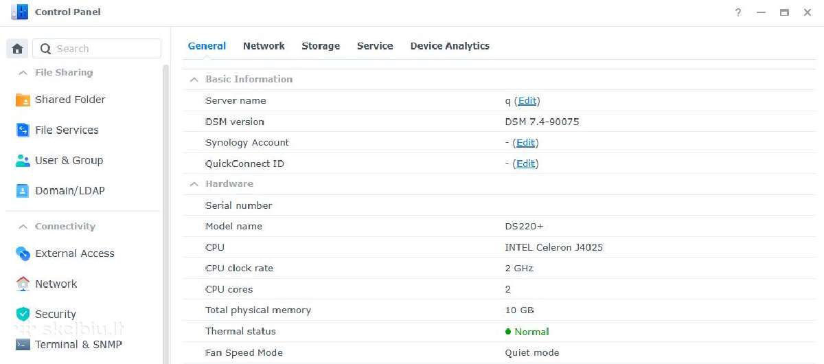 Synology Ds220+ 2 diskų, 10gb RAM - Dsm - 7.4 - nuotraukos Nr. 4