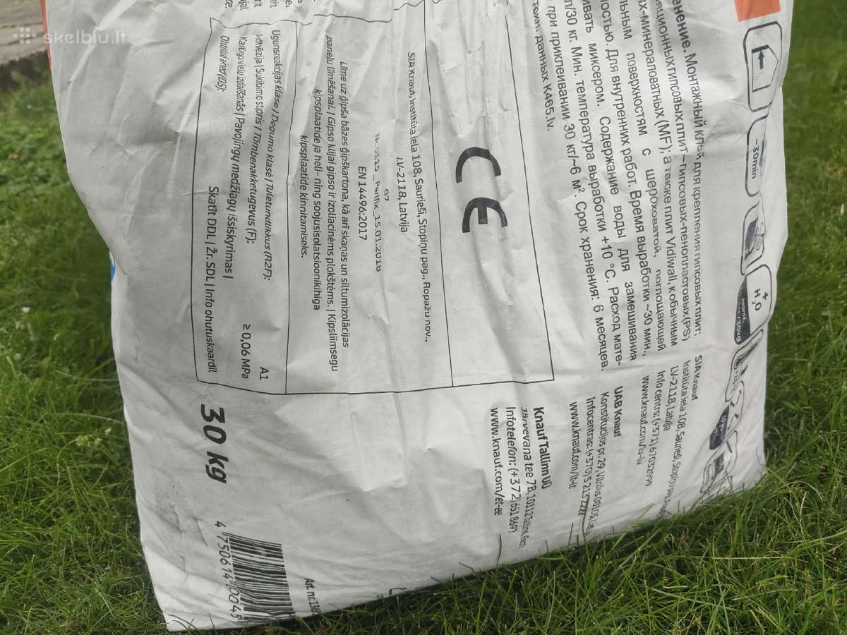 Gipso plokščių klijai knauf perlfix liko 13kg - nuotraukos Nr. 4