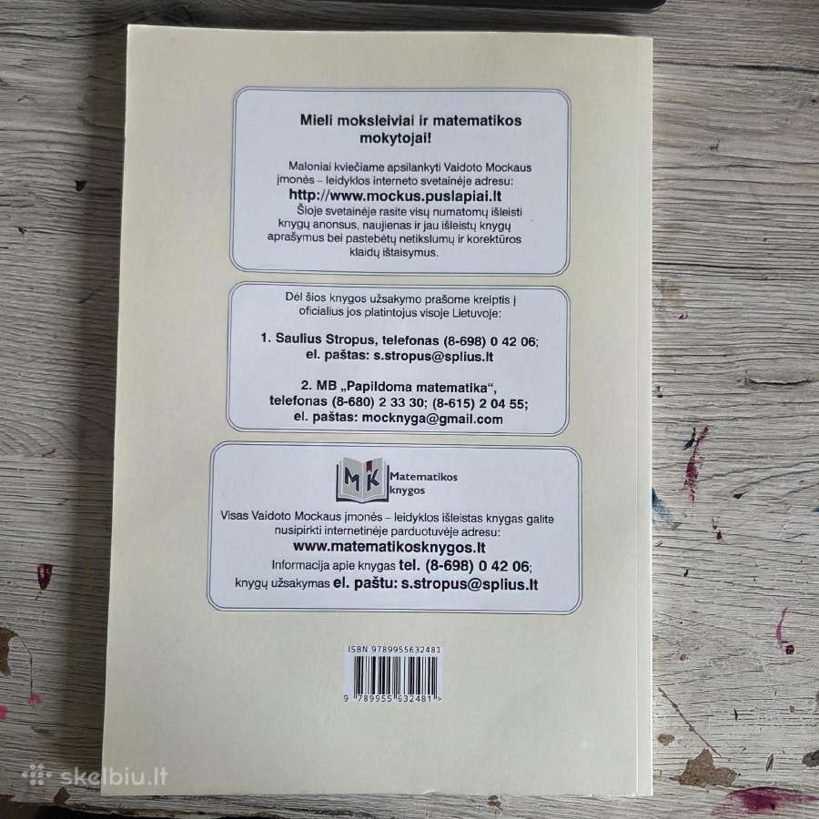 Vaidoto Mockaus matematikos knyga - nuotraukos Nr. 3