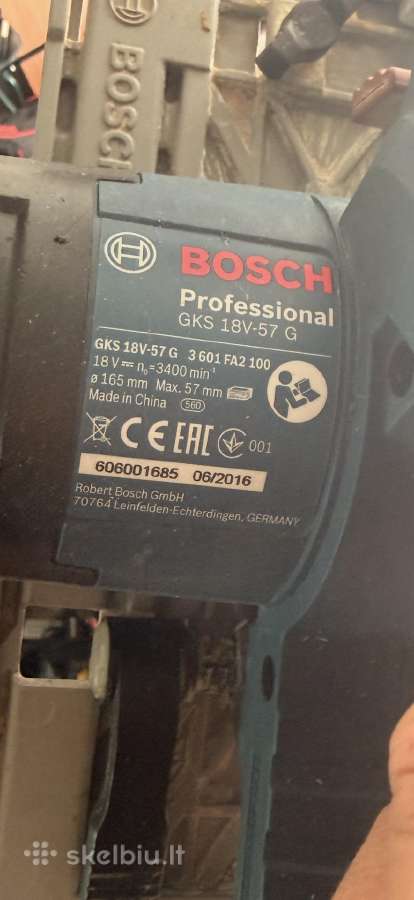 Akumuliatorinis diskinis pjūklas Bosch Gks 18v-57g - nuotraukos Nr. 5