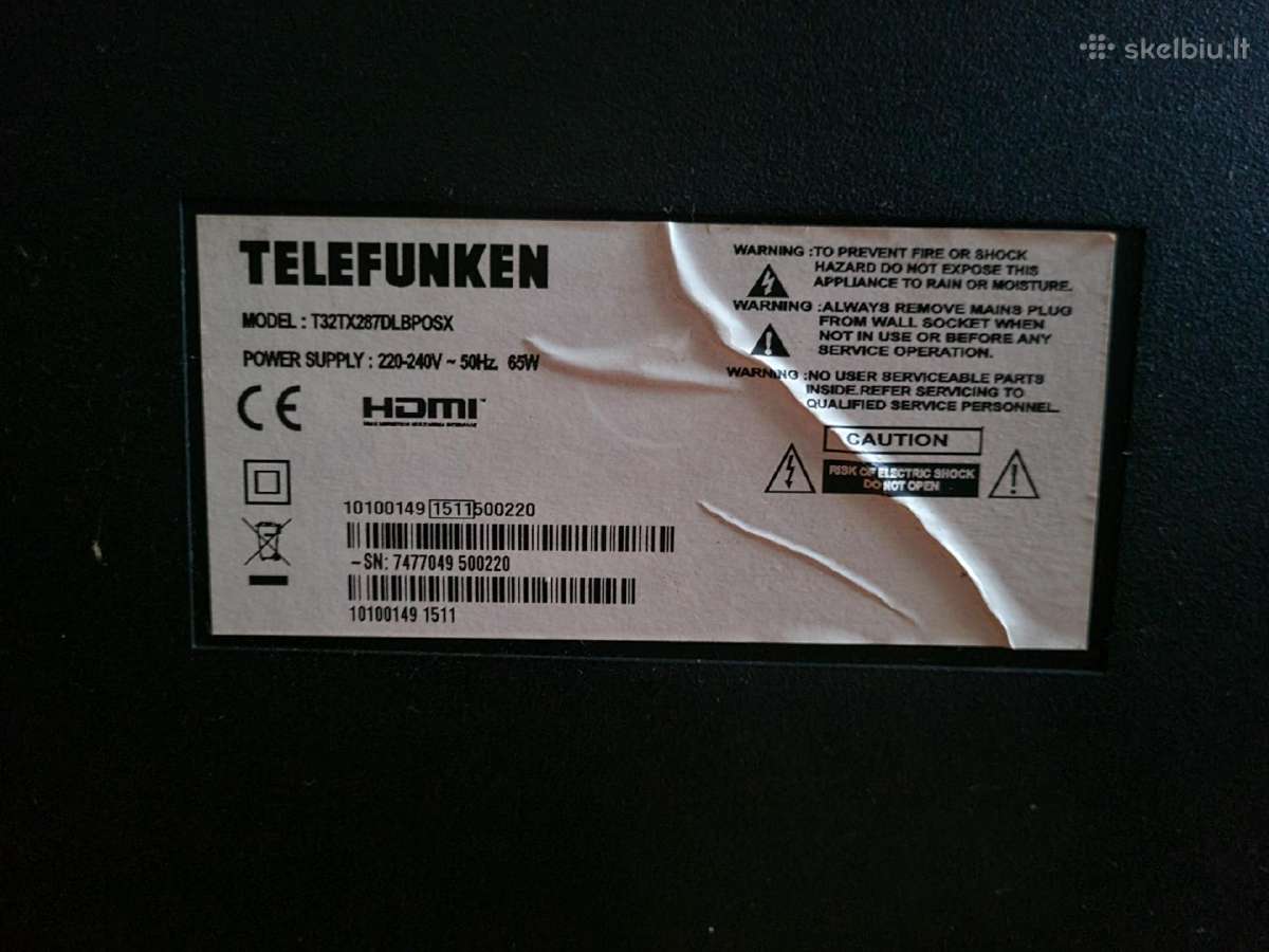 Telefunken T32tx287dlbp, 32 ", HD - nuotraukos Nr. 3