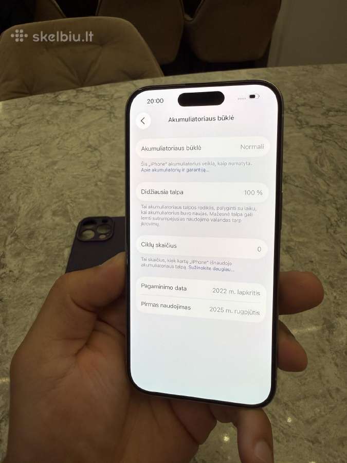 iPhone 15 pro, 256gb 100% baterija - nuotraukos Nr. 4