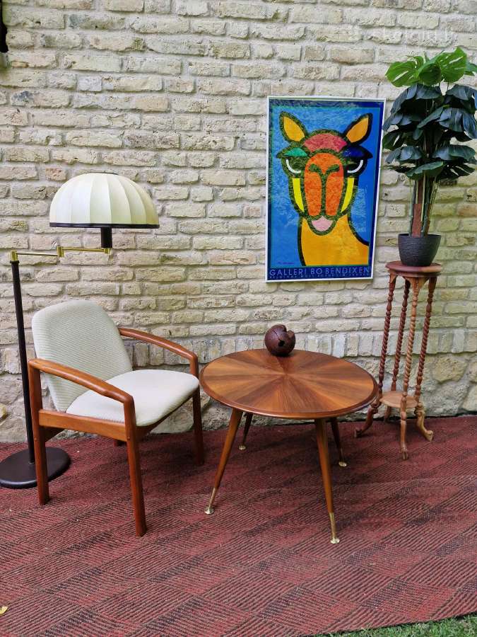 Vintažinis mid century kavos staliukas ir krėslas - nuotraukos Nr. 6
