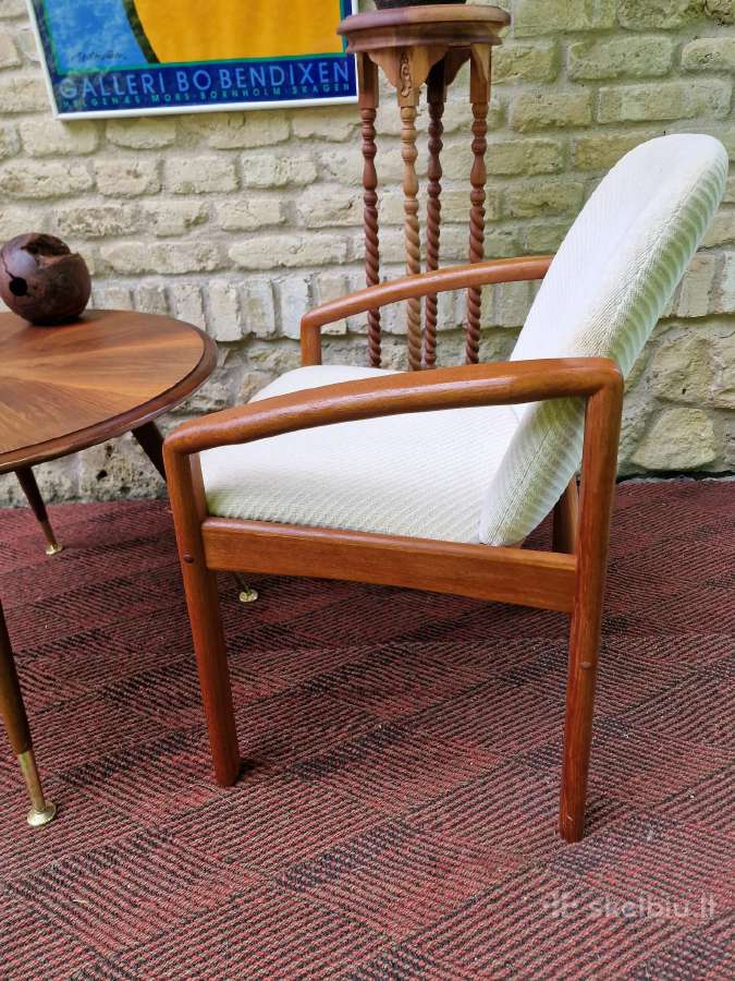 Vintažinis mid century kavos staliukas ir krėslas - nuotraukos Nr. 10