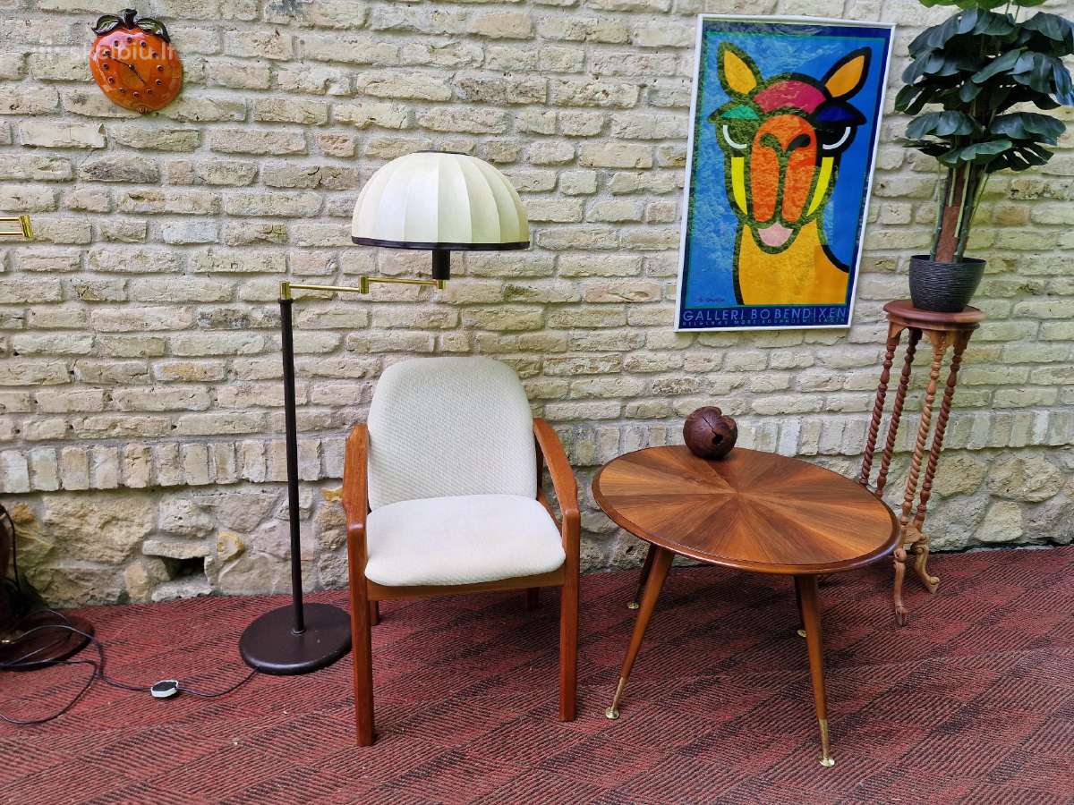 Vintažinis mid century kavos staliukas ir krėslas - nuotraukos Nr. 18