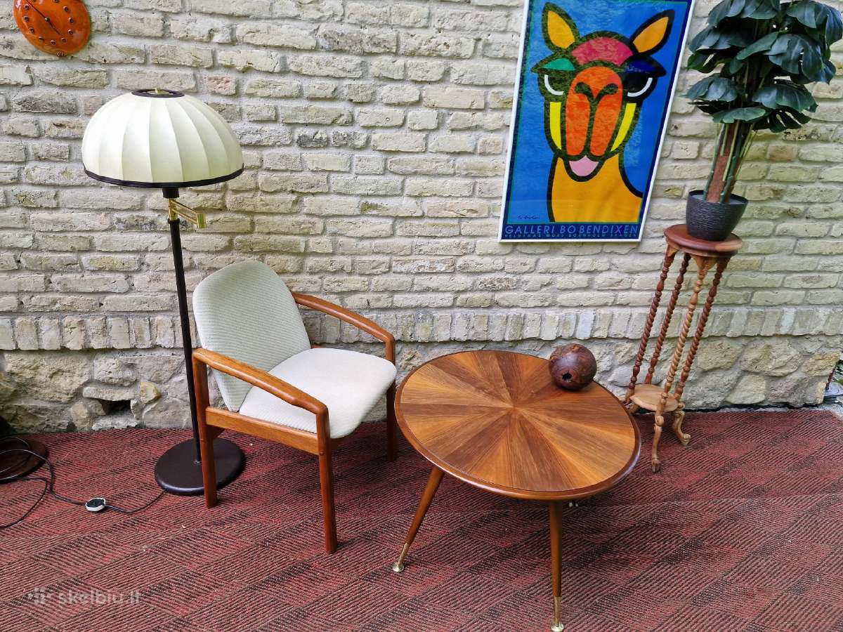 Vintažinis mid century kavos staliukas ir krėslas - nuotraukos Nr. 29