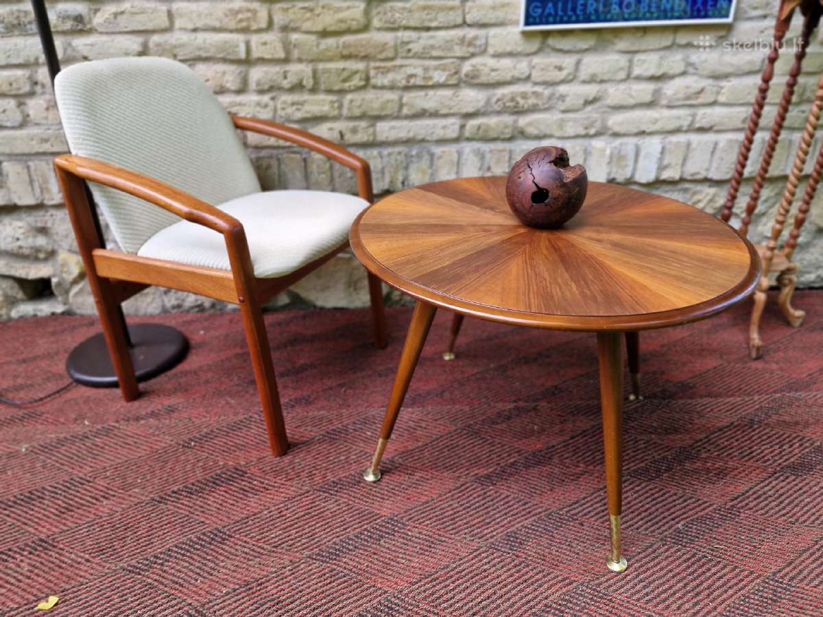 Vintažinis mid century kavos staliukas ir krėslas - nuotraukos Nr. 27