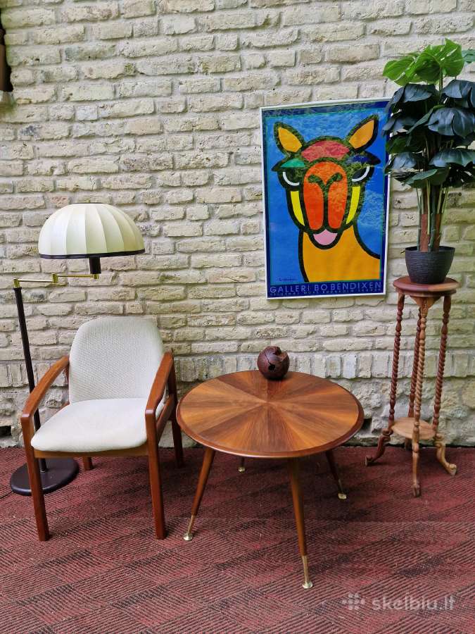 Vintažinis mid century kavos staliukas ir krėslas - nuotraukos Nr. 38