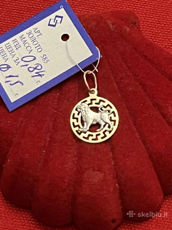 Prabangūs auksiniai Zodiakų pakabukai su baltu auk - nuotraukos Nr. 2