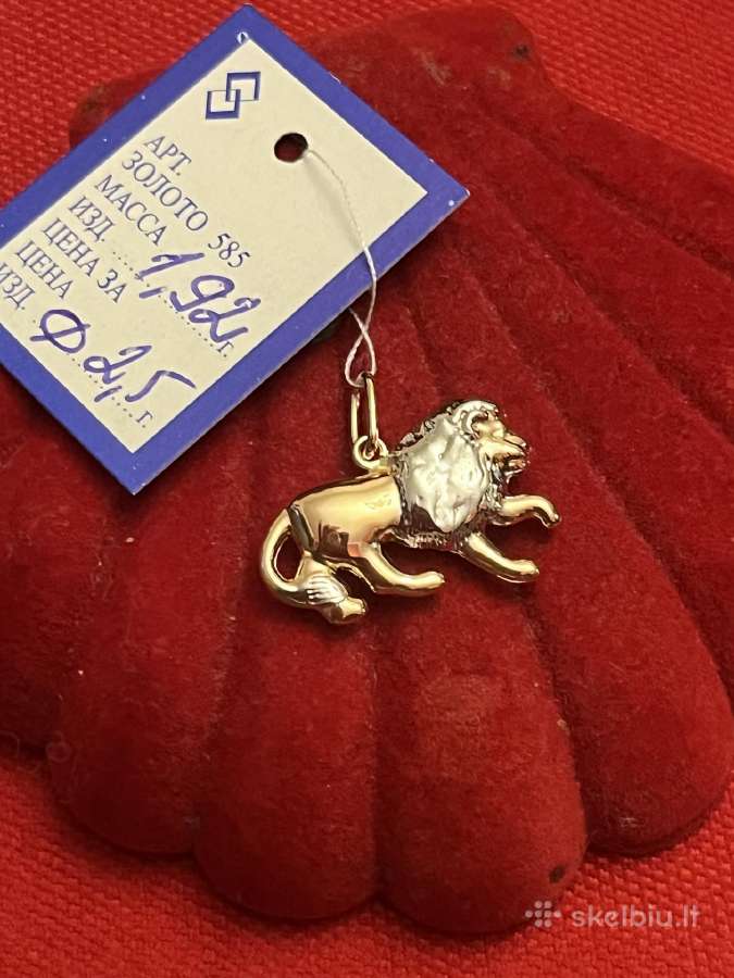 Prabangūs auksiniai Zodiakų pakabukai su baltu auk - nuotraukos Nr. 3