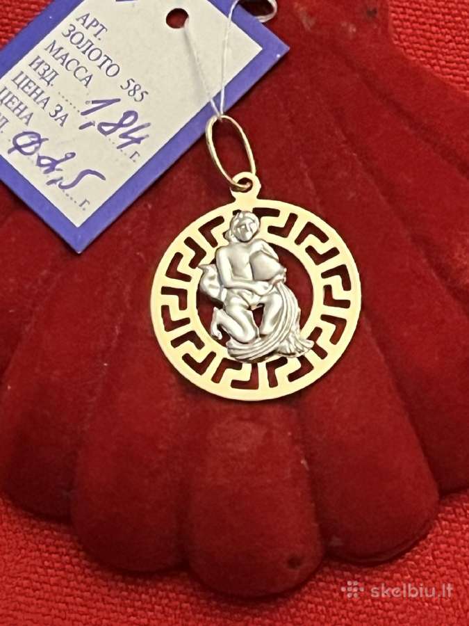 Prabangūs auksiniai Zodiakų pakabukai su baltu auk - nuotraukos Nr. 13