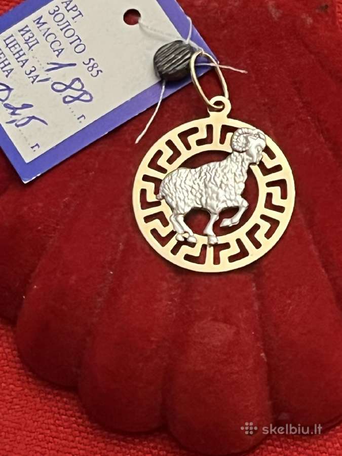 Prabangūs auksiniai Zodiakų pakabukai su baltu auk - nuotraukos Nr. 15