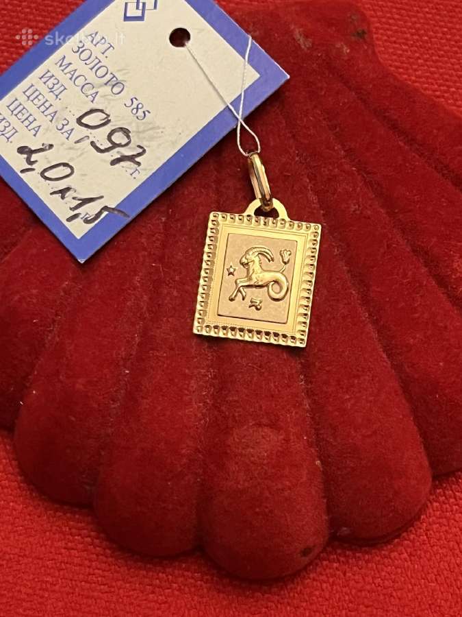 Prabangūs auksiniai Zodiakų pakabukai su baltu auk - nuotraukos Nr. 16