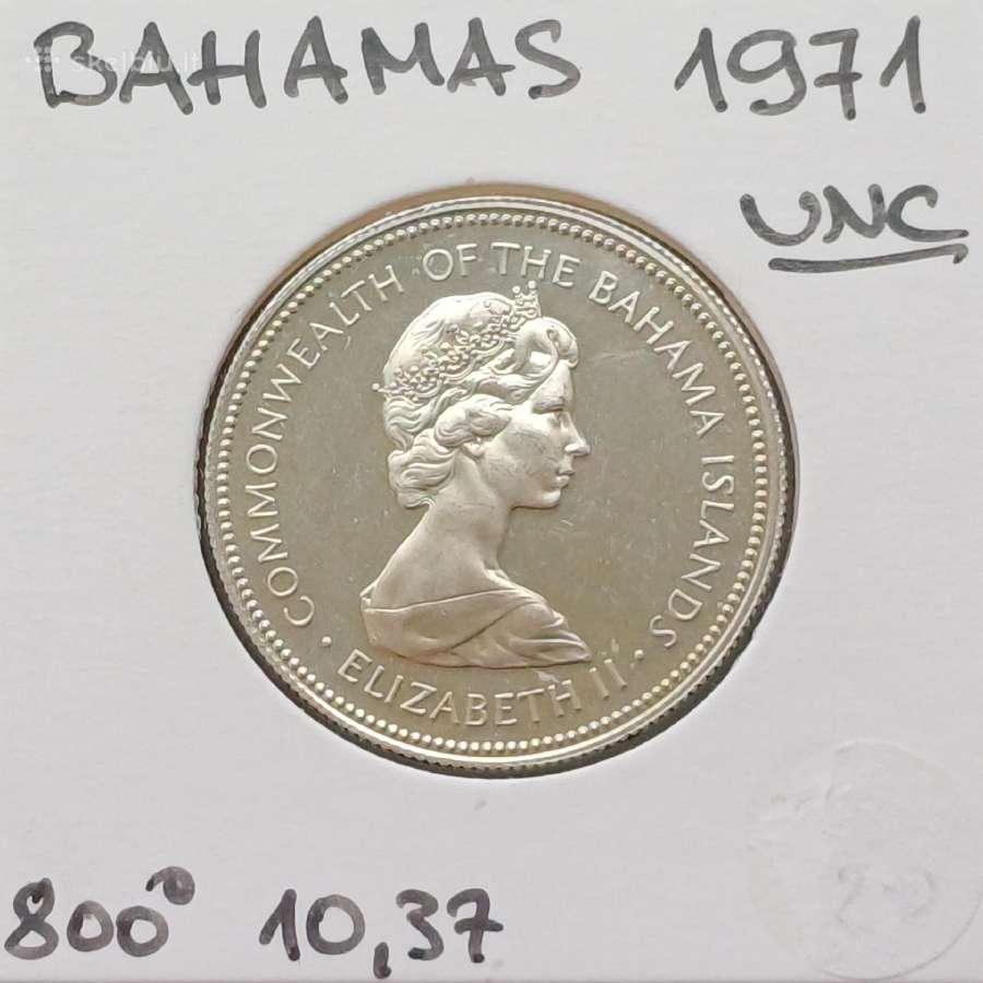 50 centų 1971m. Bahamai sidabras unc - nuotraukos Nr. 2