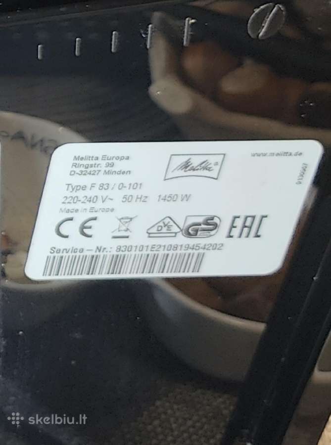 Melitta F83 t smart - nuotraukos Nr. 10
