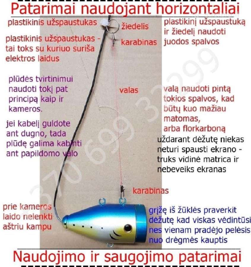 Povandeninė kamera 9 colių su Dvr įrašymu - nuotraukos Nr. 6