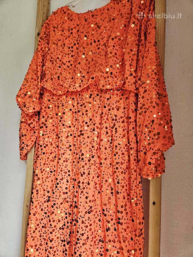 Nuostabi oranžinė blizganti suknelė - nuotraukos Nr. 2