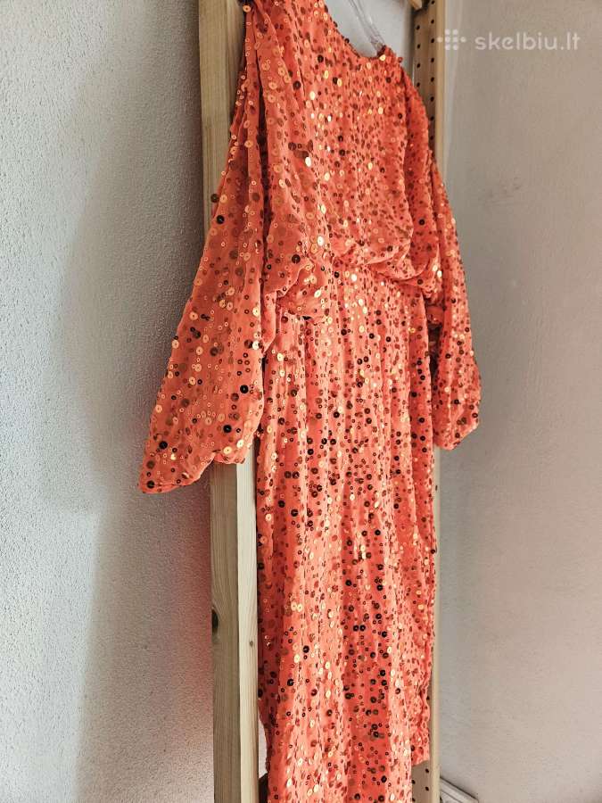 Nuostabi oranžinė blizganti suknelė - nuotraukos Nr. 5