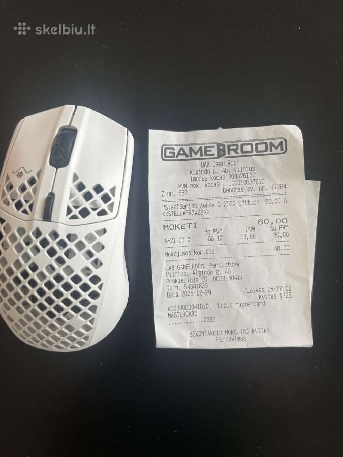 Steelseries Aerox 3 Wireless, garantija - nuotraukos Nr. 4
