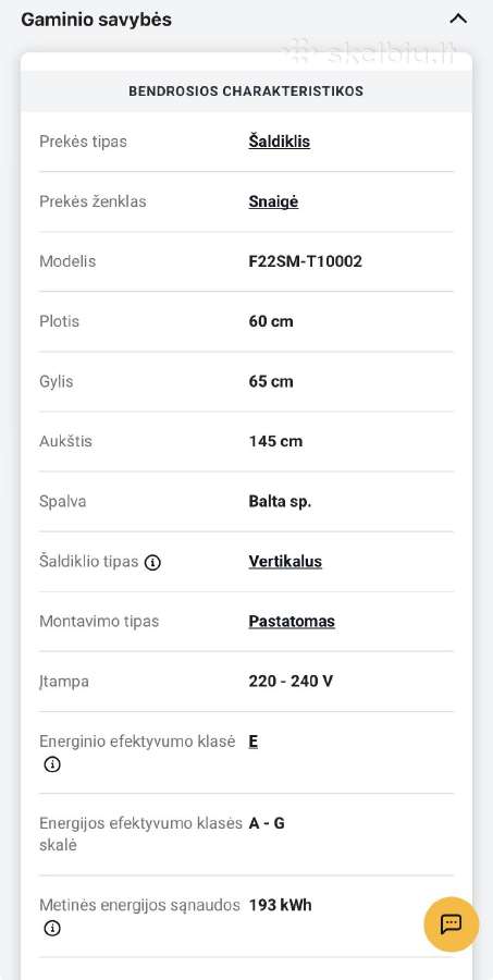 Šaldiklis Snaigė F22sm-t10002 - nuotraukos Nr. 6