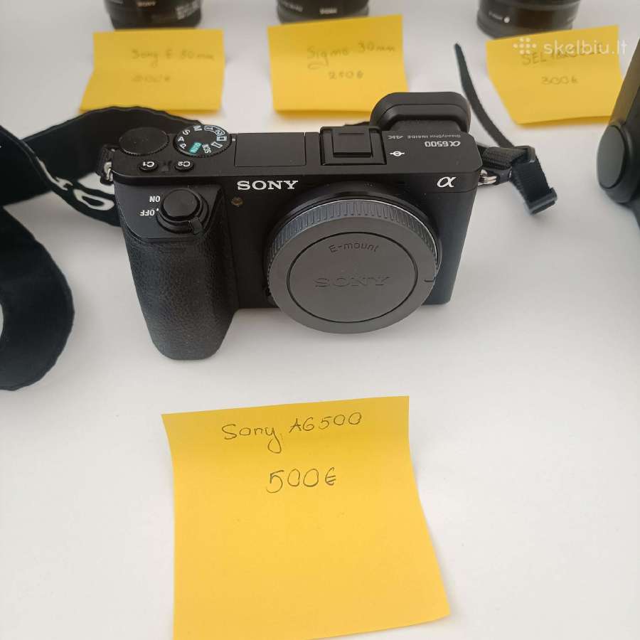 Sony Alfa A6500 fotoparato komplektas su priedais - nuotraukos Nr. 2