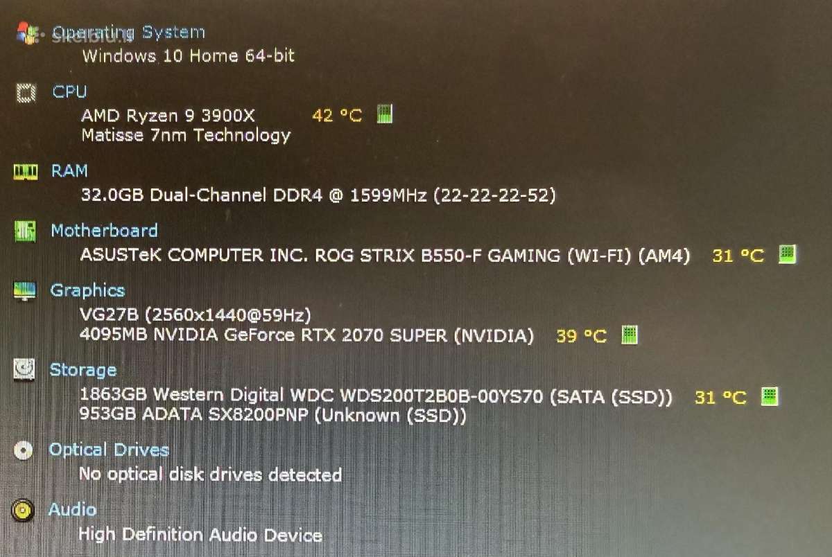 Rtx 2070 Super 8gb, Amd Ryzen 9 3900x, 32 GB Ddr4 - nuotraukos Nr. 4