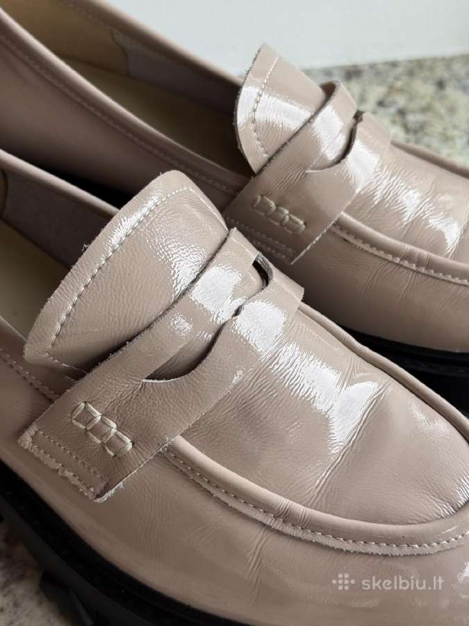 Odiniai smėlio spalvos loaferiai 39 dydis - nuotraukos Nr. 6