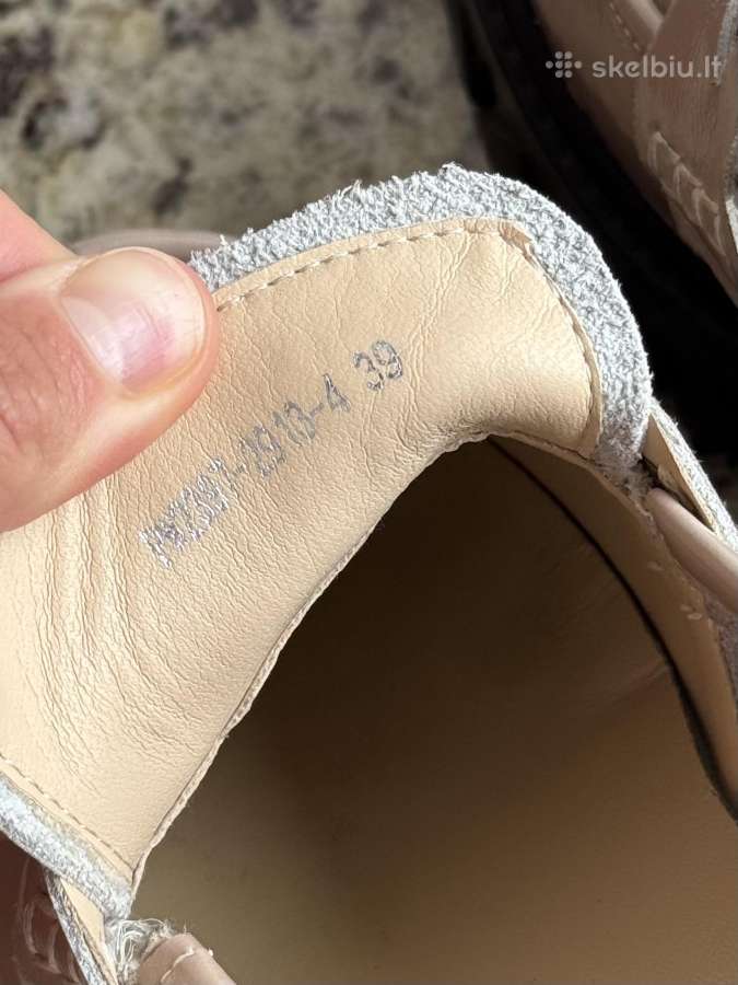 Odiniai smėlio spalvos loaferiai 39 dydis - nuotraukos Nr. 9
