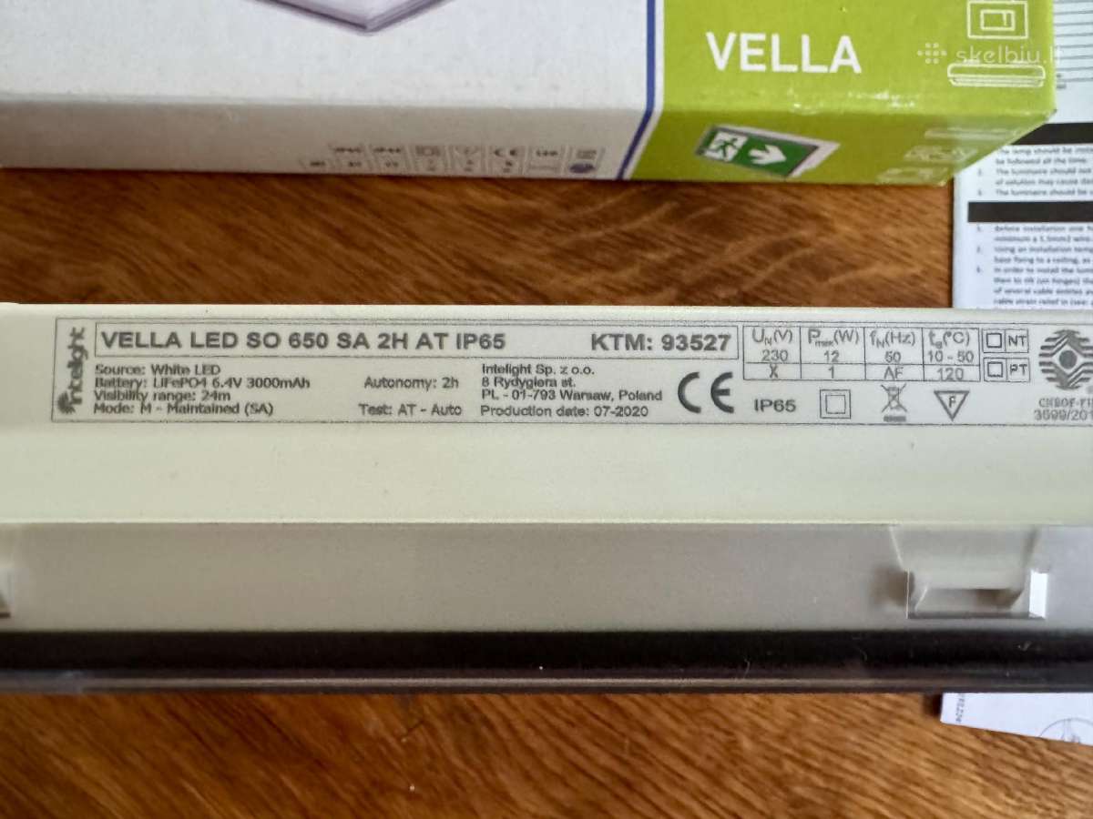 Intelight Vella LED avarinis šviestuvas Ip65 - nuotraukos Nr. 2