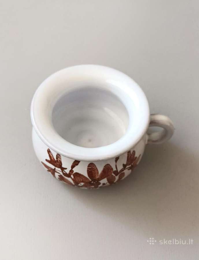 Miniatiūrinė keraminė puodynėlė su rankenėle, 5cm - nuotraukos Nr. 5