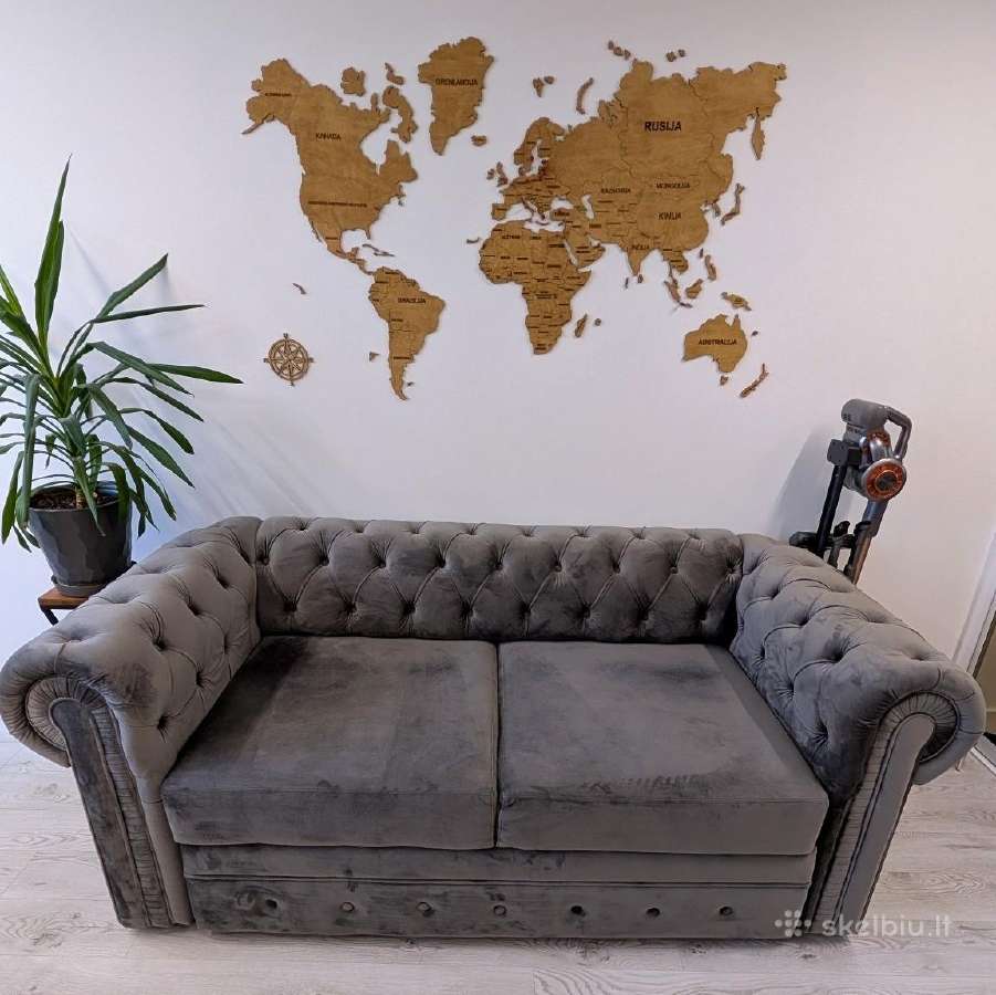 Pilka sofa-lova „čester-1“, miegama dalis 140x195 - nuotraukos Nr. 3