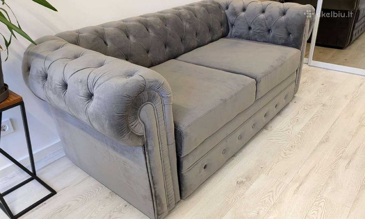 Pilka sofa-lova „čester-1“, miegama dalis 140x195 - nuotraukos Nr. 2