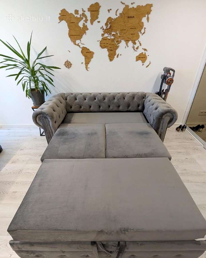 Pilka sofa-lova „čester-1“, miegama dalis 140x195 - nuotraukos Nr. 4