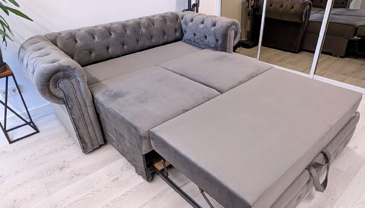 Pilka sofa-lova „čester-1“, miegama dalis 140x195 - nuotraukos Nr. 5