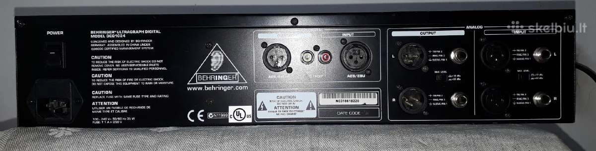Behringer Ultragraph Deq1024 ekvalaizeris - nuotraukos Nr. 2