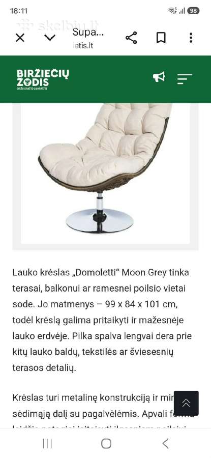 Naudoti 2 Vnt. Lauko Krėslai "Domoletti" Moon Gray - nuotraukos Nr. 16