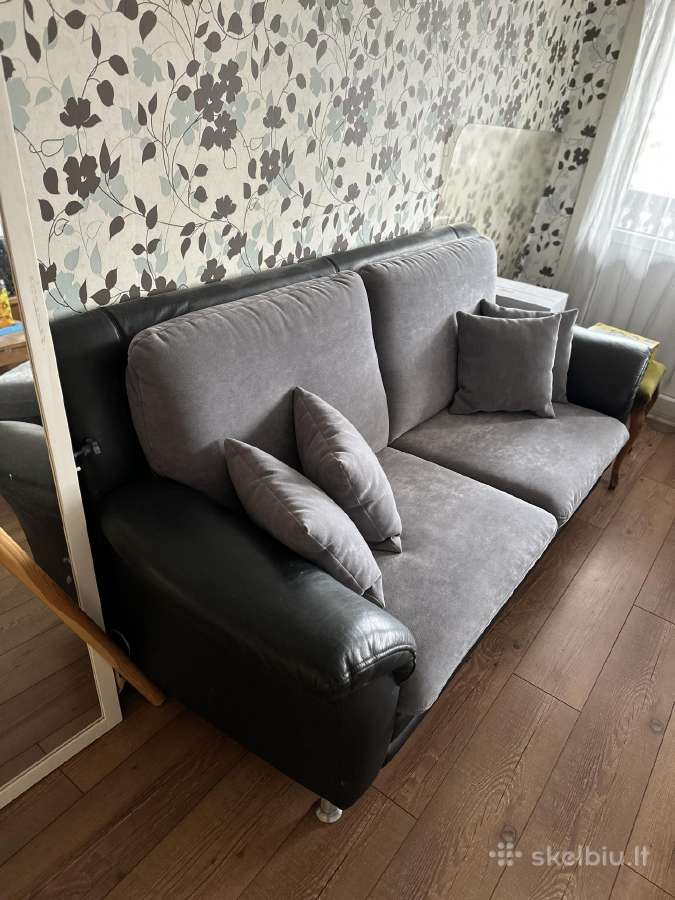 Svetainės baldų komplektas (sofa, foteliai, pufas) - nuotraukos Nr. 3