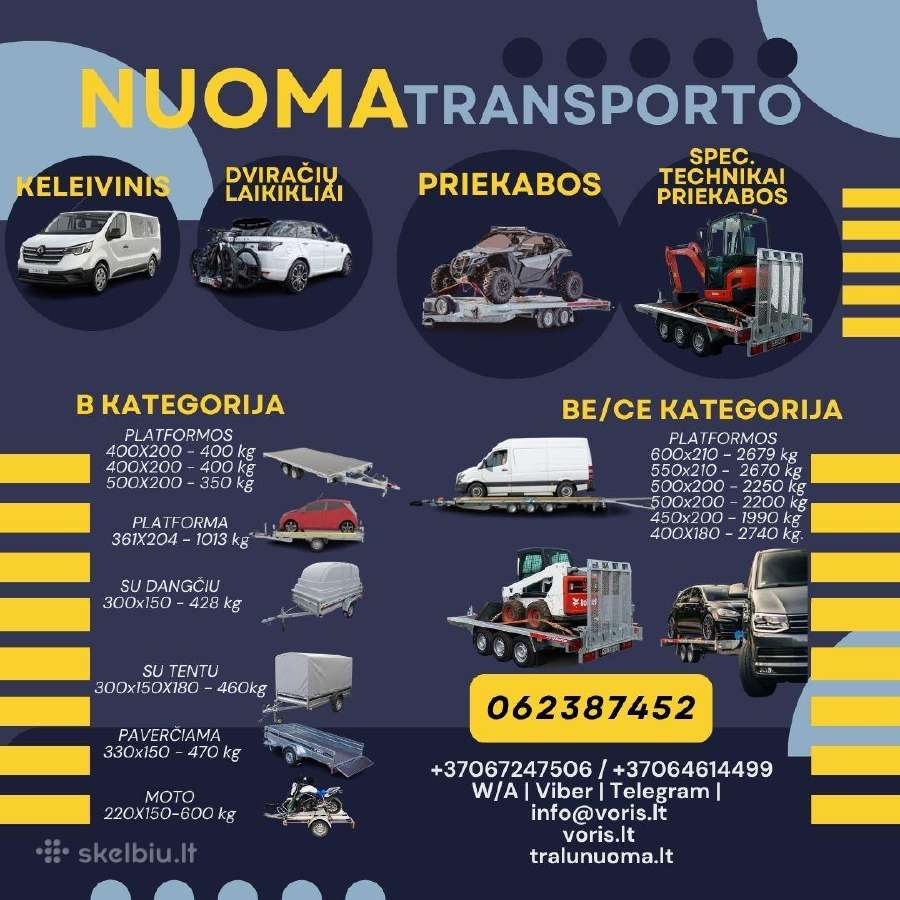 Traliukas-platforma-vairuok Su B Kategorija-nuoma - nuotraukos Nr. 3