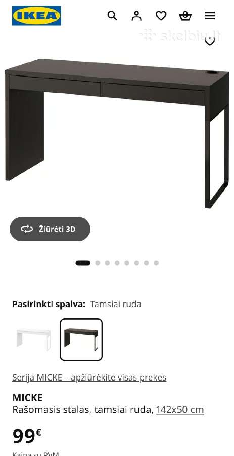 Rašomasis stalas Ikea Micke - nuotraukos Nr. 5