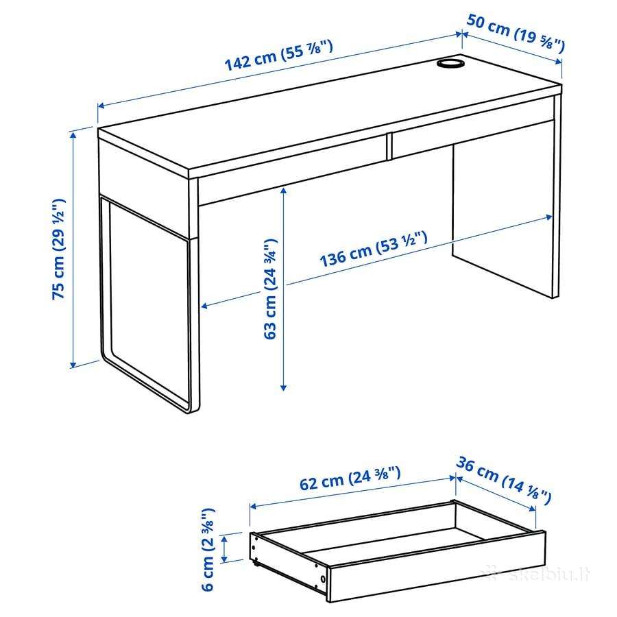 Rašomasis stalas Ikea Micke - nuotraukos Nr. 4