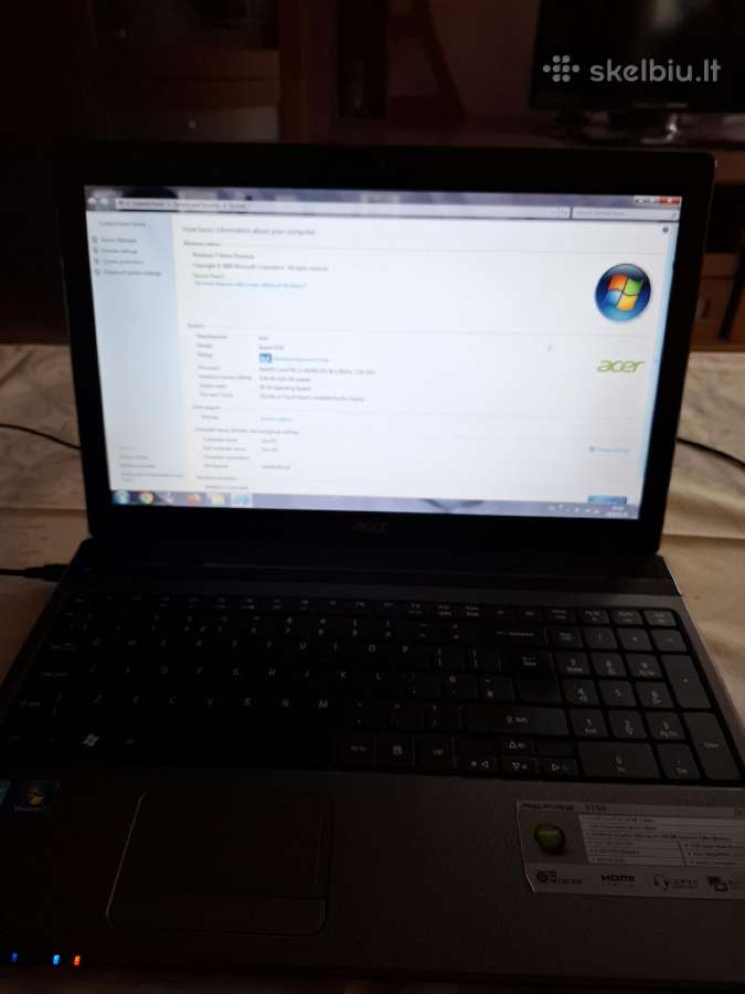 Acer Aspire 5750 i5 / 6gb RAM - nuotraukos Nr. 3