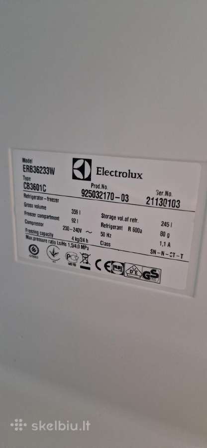 Electrolux šaldytuvas - nuotraukos Nr. 4