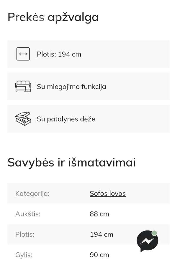 Sofa lova su patalynės deže - nuotraukos Nr. 9