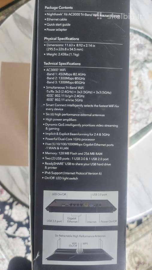 Galingas mašrutizatorius Netgear Nighthawk X6 - nuotraukos Nr. 5