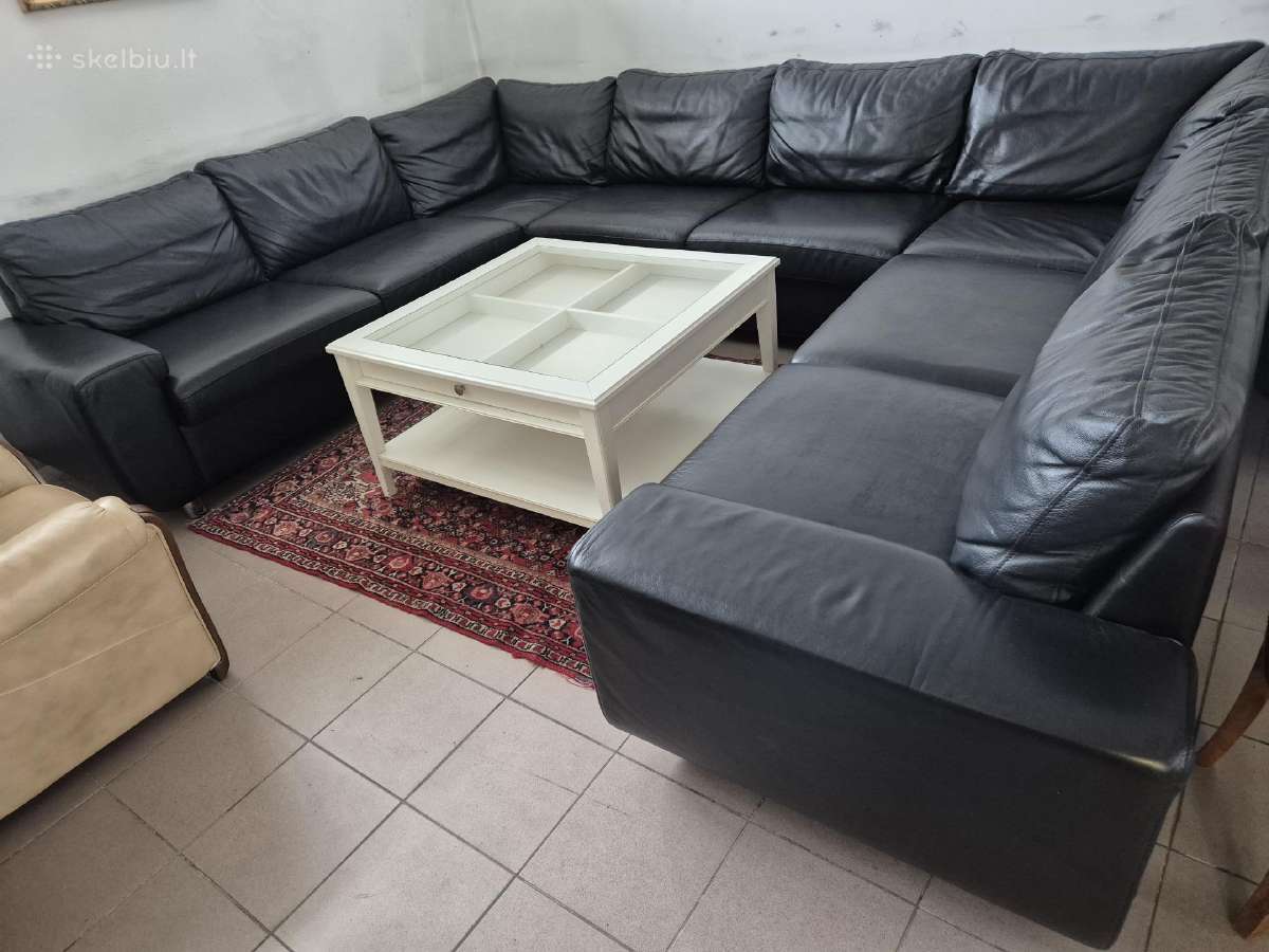 Modernus, didelis u raidės natūralios odos kampas - nuotraukos Nr. 3